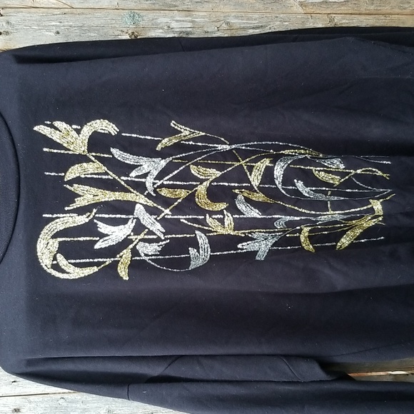 z SEXY DISCO 80s VINTAGE SPARKLEE PARTY HOLIDAY SWEATSHIRT L XL 2X - Picture 2 of 8